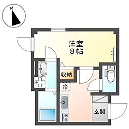多摩都市モノレール 柴崎体育館駅 徒歩9分の賃貸マンション 1階1Kの間取り