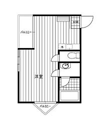西武拝島線 拝島駅 徒歩12分の賃貸マンション 4階ワンルームの間取り