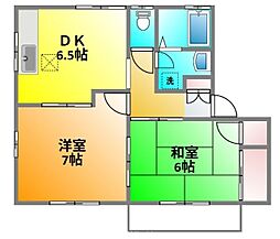 JR中央本線 東小金井駅 徒歩15分の賃貸アパート 1階2DKの間取り