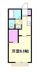 JR青梅線 拝島駅 徒歩7分の賃貸アパート 1階1Kの間取り