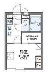 JR南武線 谷保駅 徒歩4分の賃貸アパート 1階1Kの間取り