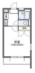 レオパレスゴールドレジデンスビューフレア 1Kの間取図画像