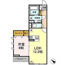 JR中央本線 豊田駅 徒歩5分の賃貸アパート 3階1LDKの間取り