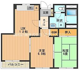 西武拝島線 武蔵砂川駅 徒歩3分の賃貸アパート 2階2LDKの間取り