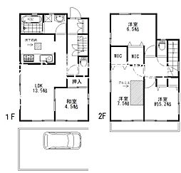 西武多摩湖線 武蔵大和駅 徒歩16分の賃貸一戸建て 4LDKの間取り