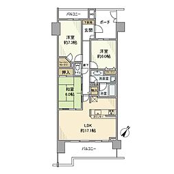 JR中央本線 西八王子駅 徒歩8分の賃貸マンション 4階3LDKの間取り