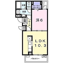 多摩都市モノレール 万願寺駅 徒歩9分の賃貸アパート 3階1LDKの間取り