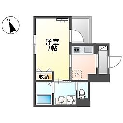 JR青梅線 昭島駅 徒歩5分の賃貸マンション 1階1Kの間取り