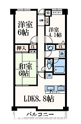 小田急多摩線 唐木田駅 徒歩7分の賃貸マンション 1階3LDKの間取り