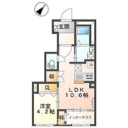 JR中央本線 八王子駅 バス17分 馬場谷戸下車 徒歩5分の賃貸アパート 1階1LDKの間取り