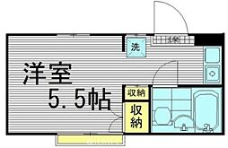 ルーブル子安 ワンルームの間取図画像