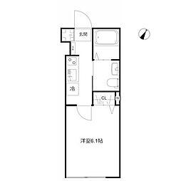 多摩都市モノレール 大塚・帝京大学駅 徒歩11分の賃貸アパート 3階1Kの間取り