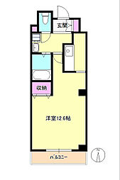 JR中央本線 八王子駅 徒歩6分の賃貸マンション 8階1Kの間取り