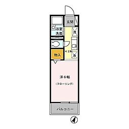 京王線 平山城址公園駅 徒歩9分の賃貸アパート 1階1Kの間取り