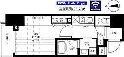 京王線 京王八王子駅 徒歩3分の賃貸マンション 9階1Kの間取り