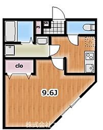小田急多摩線 唐木田駅 徒歩11分の賃貸アパート 1階1Kの間取り