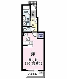 京王線 北野駅 徒歩13分の賃貸アパート 1階ワンルームの間取り