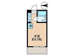 京王線 高幡不動駅 徒歩7分の賃貸マンション 3階ワンルームの間取り