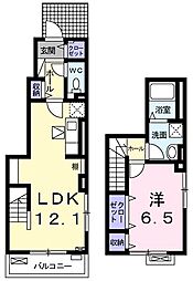JR青梅線 小作駅 バス5分 今寺下車 徒歩3分の賃貸アパート 1階1LDKの間取り
