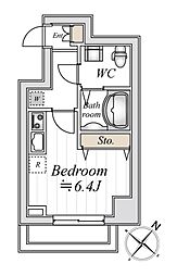 JR中央本線 豊田駅 徒歩2分の賃貸マンション 9階1Kの間取り