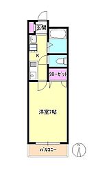 JR中央本線 西八王子駅 徒歩7分の賃貸アパート 1階1Kの間取り