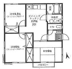 JR中央本線 八王子駅 バス29分 二分方入口下車 徒歩4分の賃貸アパート 2階3DKの間取り