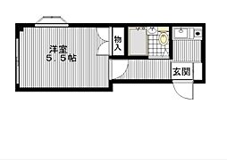 JR中央本線 西八王子駅 徒歩14分の賃貸マンション 1階1Kの間取り
