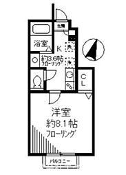 JR横浜線 片倉駅 徒歩4分の賃貸アパート 1階1Kの間取り