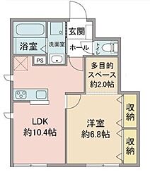 JR横浜線 橋本駅 徒歩15分の賃貸アパート 1階1LDKの間取り