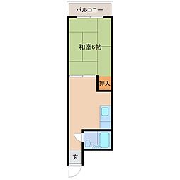 安永ビル 1Kの間取図画像