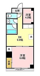 ソレイユ八王子 2DKの間取図画像