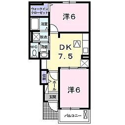 シエル・エトワレ1 2DKの間取図画像