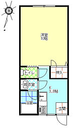シーポート 1Kの間取図画像