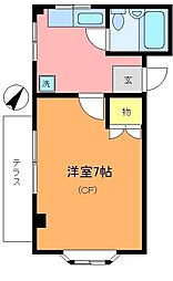 メゾン・ド・ヒロ 1Kの間取図画像