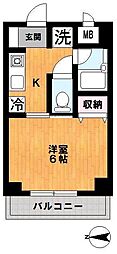 都営三田線 板橋本町駅 徒歩4分の賃貸マンション 2階1Kの間取り