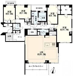 パークコート山王 4LDKの間取図画像