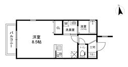 ヴェルデ松原 ワンルームの間取図画像
