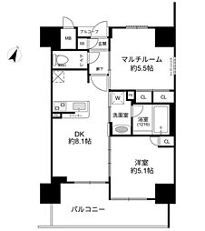 エステムプラザ神戸西4インフィニティ 1SDKの間取図画像