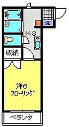 レスポワール 1階1Kの間取り