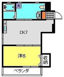スペースコア 2階1DKの間取り