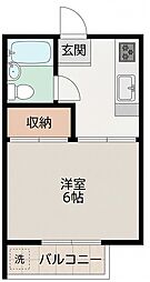 ホワイトコートかや 1Kの間取図画像