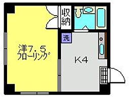 サンシャインタイセイ 1Kの間取図画像