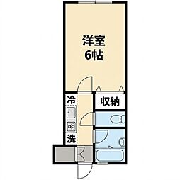 セントハイツB 1Kの間取図画像