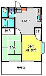ハイツ万代 2DKの間取図画像