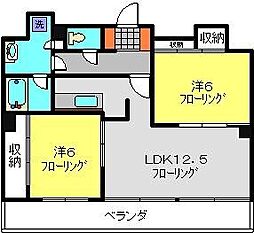 エスポワール3 2LDKの間取図画像