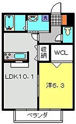 ディア・ロードR 1LDKの間取図画像