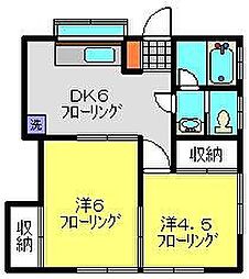 富士荘 2DKの間取図画像