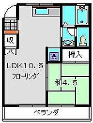 ハイツラフィネ 1LDKの間取図画像