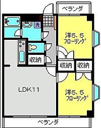 フェニックスコート 2LDKの間取図画像