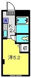 フェリシモ日吉 1Kの間取図画像
